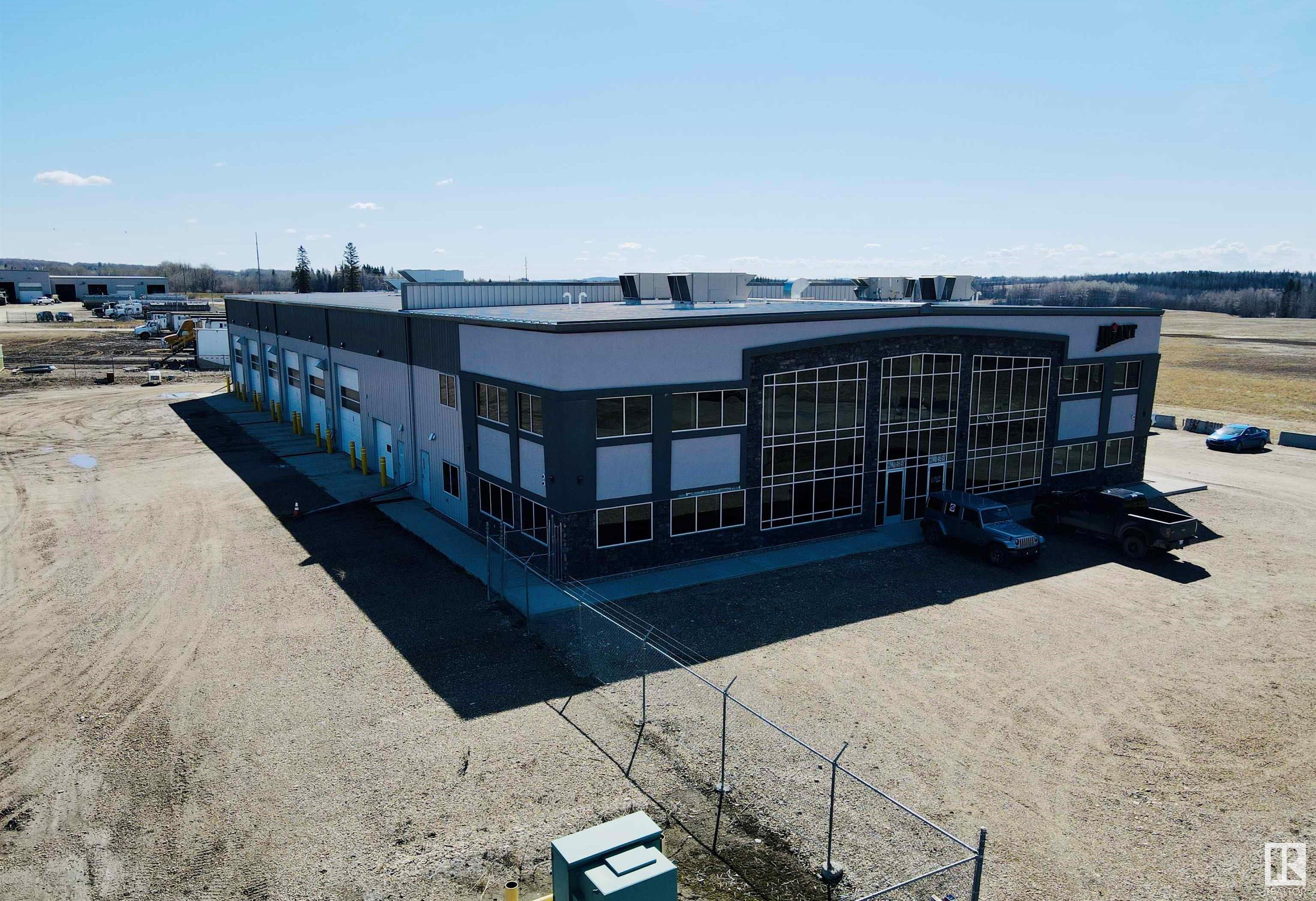 Conveniently located in Brazeau Business Park in Drayton Valley, this property offers 2,467 sq ft of office space with options for drive through shop use (two, 100'x22' bays with 16'x16' overhead doors), gated/secured yard, and parking garage. The office space has a reception area, 4 offices, storage, a washroom, kitchen area, and storage room. Additionally, a full drive-thru wash bay - 100'x25' is available for use. Many options to choose from, including lease of only half of the second floor, all of the second floor, or half of the main floor.