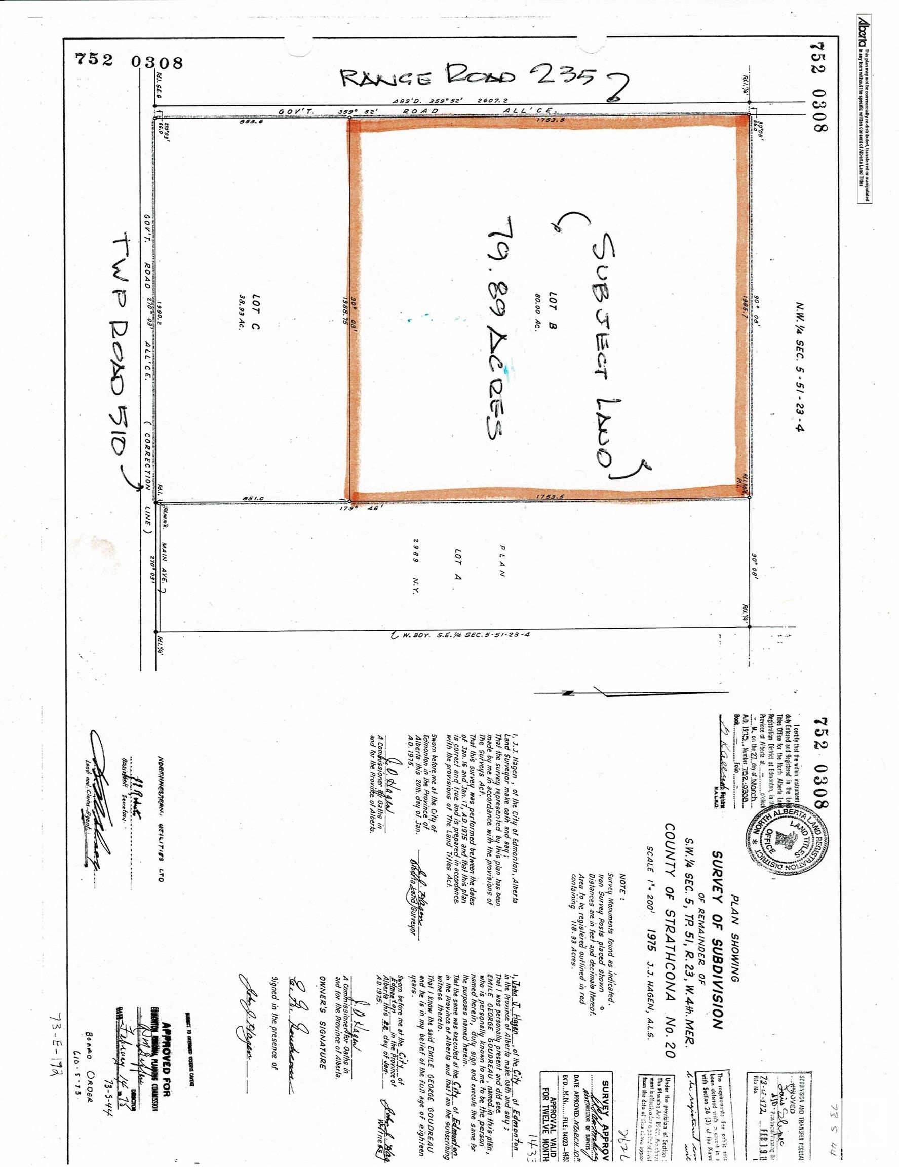 Future development opportunity. 79.89 acre rectangular parcel of land located just east of Beaumont on TWP RD 510 and quarter mile north on Range Road 235. Recently annexed into the City of Edmonton, currently zoned AES (Agriculture Edmonton South). Just a couple miles to the town of Beaumont, Colonial and Eagle Rock Golf Courses, short drive to Sherwood Park, South Edmonton Common and the  International Airport.