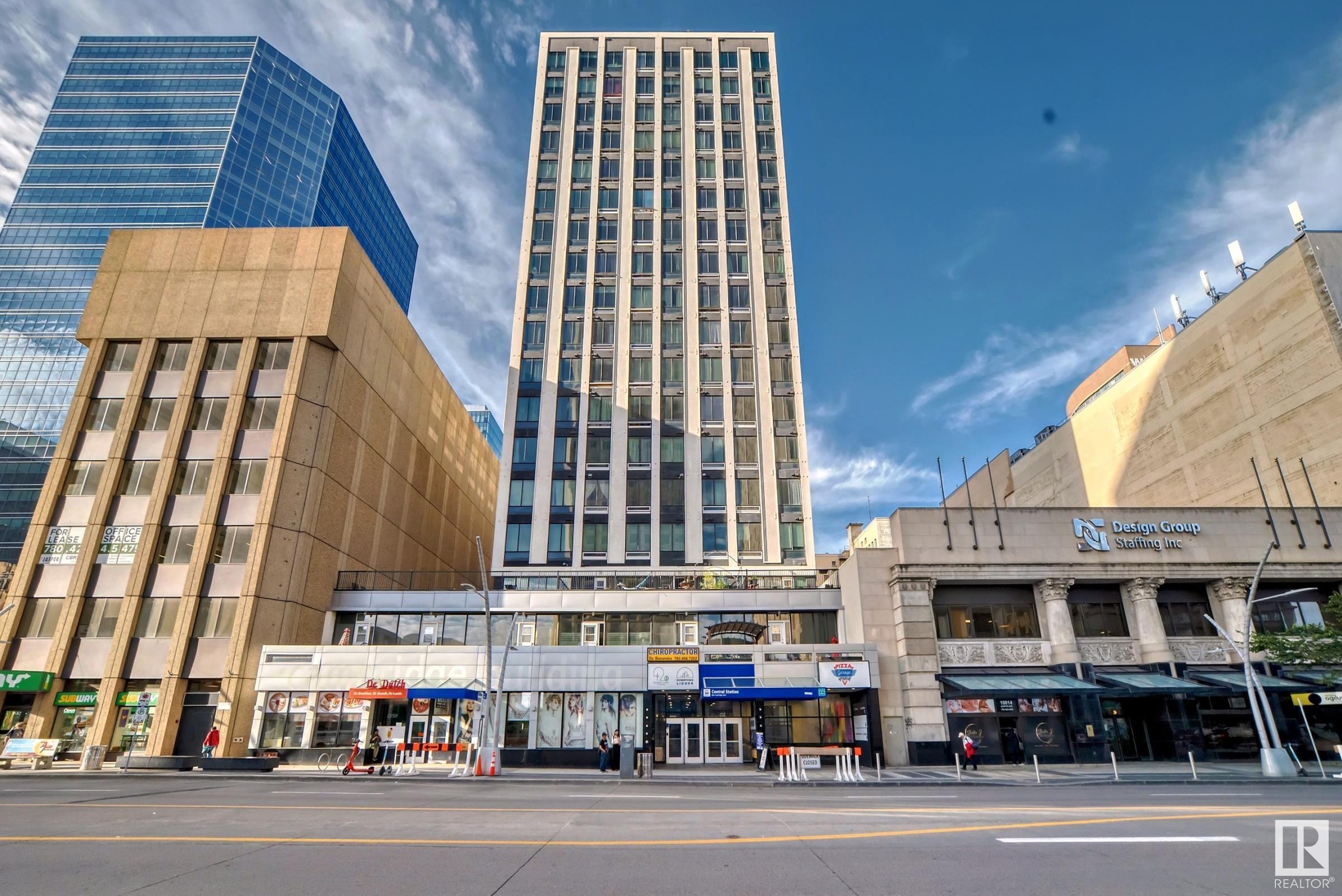 Number One in Downtown Living, The Best City Center Location at Cambridge Lofts. Unit # 1508 has the ultimate urban experience plus A Must See year round spectacular Day or Night View from this modern open floor plan 10 foot high + ceiling loft style condominium in the very heart of Edmonton. Cambridge Lofts # 1508 also leads the way in convenience providing direct interior access to the Central LRT station, no worry about going outside and dealing with the weather. Opening the door to this one bedroom loft immediately one experiences the feel of space and also privacy provided through loft plan and the high ceilings with the spectacular southwest large window views. The Excellent floor plan makes living very comfortable with the In Suite Laundry and 4 piece washroom close together and very convenient to the bedroom which is separated from the  main great room area open concept kitchen with the views of the Edmonton Skyline. Walk underground & pedway to major attractions such Rogers Place, River Valley!