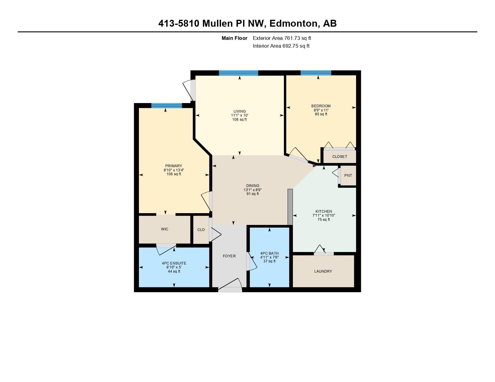     #413 5810 MULLEN PL NW , Edmonton,  ,T6R 0W3 ;  Listing Number: MLS E4417981