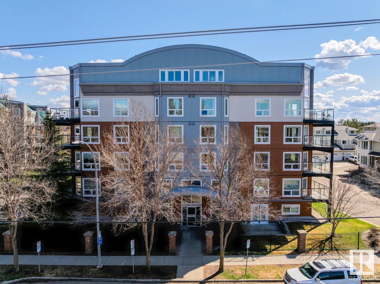 INCREDIBLE LOCATION in Ritchie - Welcome to Creek Side! Views of the Mill Creek Ravine - east & north facing covered patio. With just over 1018sqft of living space - 2 bedrooms - 2 bathrooms - large storage - 1 underground parking stall ? this well-maintained condo that feels like a complete home! Entering the condo you will love the open concept feeling. The spacious kitchen has ample cabinet, counter space & large dining area. Open to the kitchen is the living room with floor to ceiling windows & gas fireplace. Step outside through the patio doors & fall in love with the view! Back inside the primary bedroom is a great size with double closets & a 4-piece ensuite. The 2nd bedroom is a great size with large windows as well to enjoy the view. A large storage/laundry room & 3-piece 2nd bathroom & underground parking stall complete this amazing condo. Close to all amenities, river valley walking trails & new shopping & cafes! The condo has had many updates throughout the years inside & out.