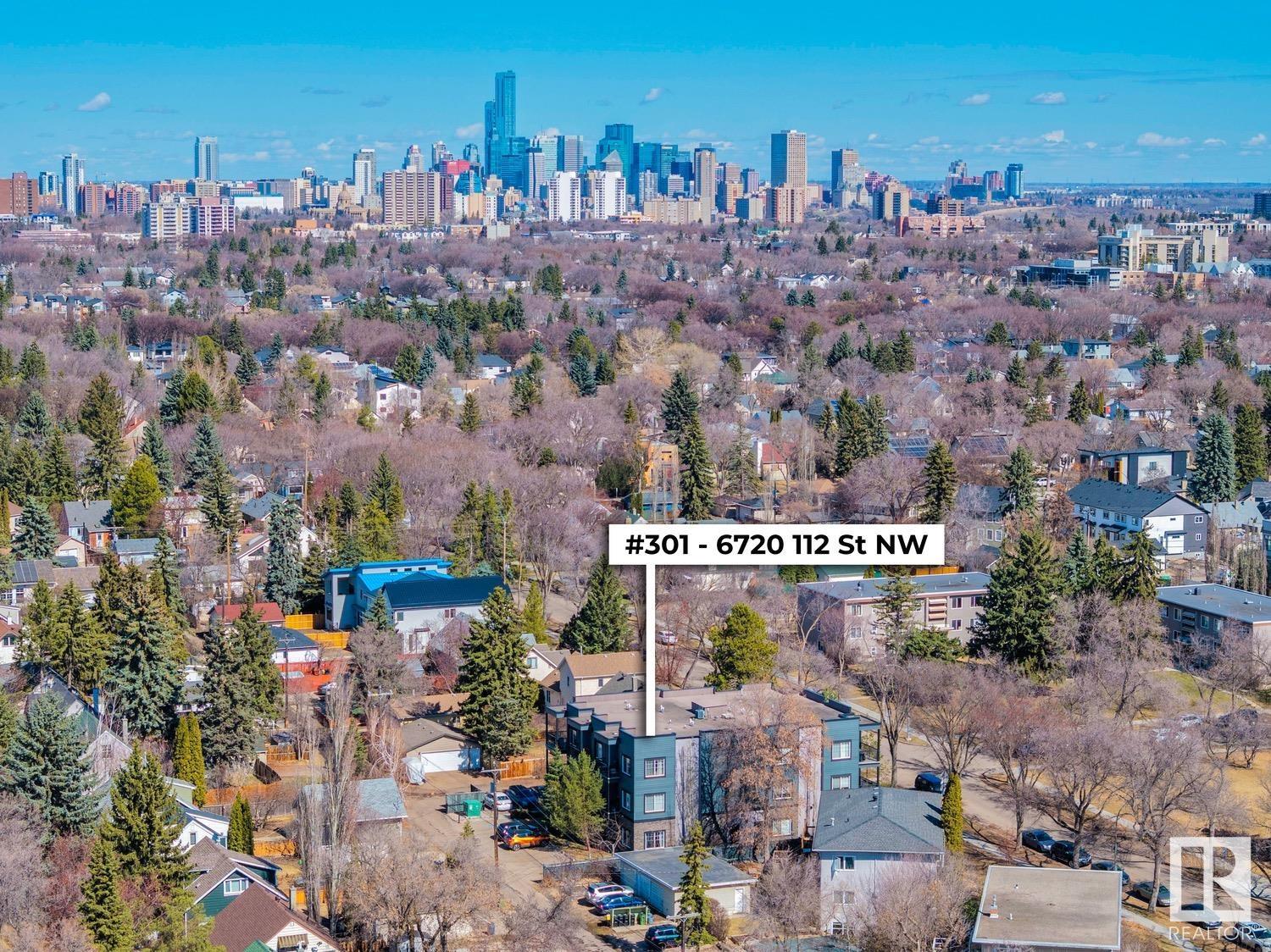 Incredible location in the community of Parkallen. This 3rd floor condo has everything a buyer is looking for! Close to all amenities, community parks, cafes, bakeries, public transportation & the UofA. This perfect 1 bedroom (true 1 bedroom) condo in Parkallen Pointe is a great investment with just over 546sqft: 1 bedroom, 1 bathroom, insuite laundry, large living room, great kitchen with island & breakfast bar, dining area & bright west facing balcony! Entering the condo you will notice the quality finishings throughout, 9 foot ceilings & the large windows allowing for ample natural light to flow through the condo. This condo is well designed and maximizes the square footage extremely well for a first time buyer, investor or university student!