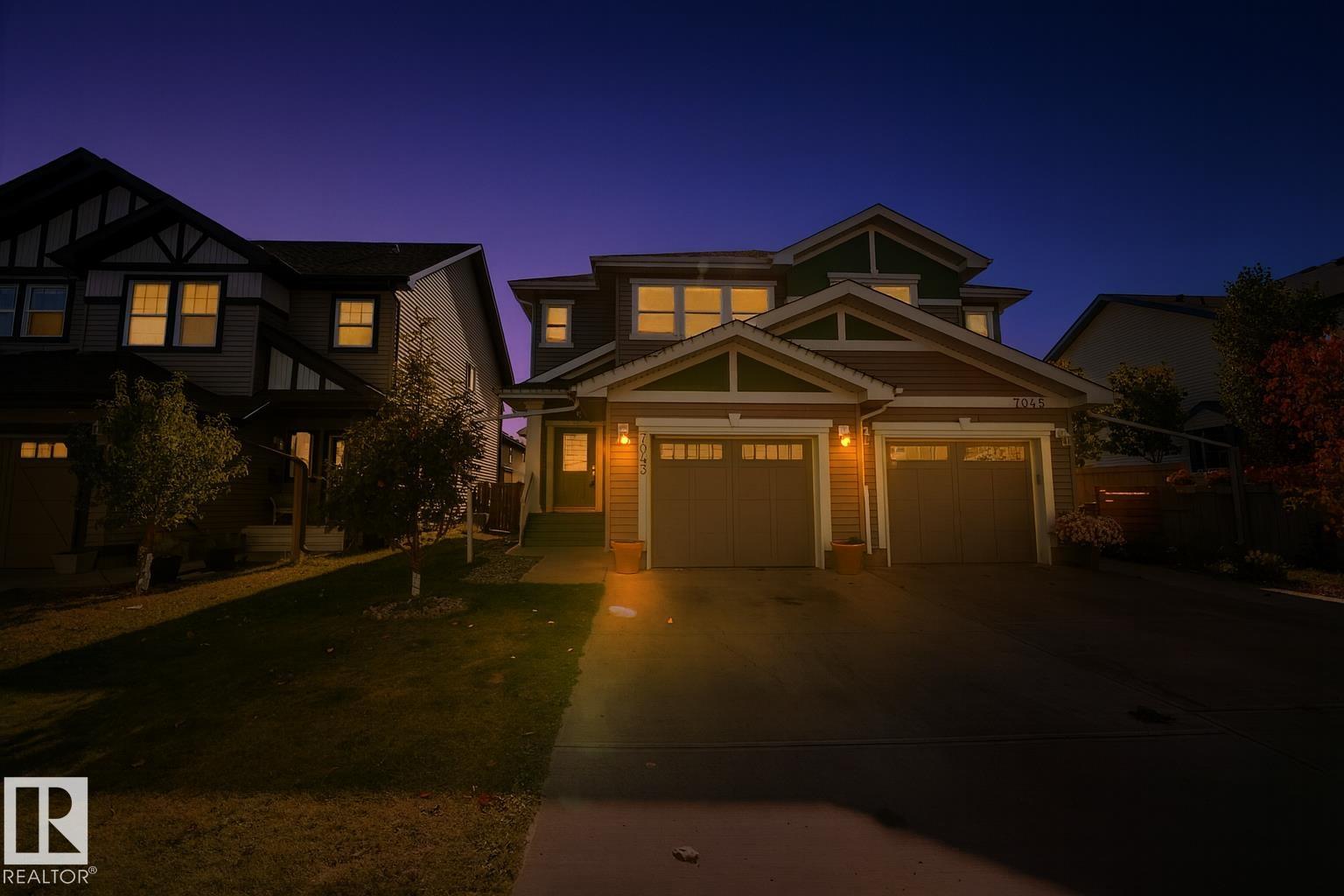 Welcome to this beautiful half duplex in Schonsee! Offering 1,518 sqft of thoughtfully designed living space, this home combines style and functionality in one of north Edmonton?s most sought-after communities. The open concept main floor is filled with natural light from the south-facing backyard and features granite countertops, stainless steel appliances, a corner pantry, and a spacious island overlooking the dining and living areas perfect for entertaining or family gatherings. Upstairs, the primary suite is your private retreat with a large walk-in closet and 4 piece ensuite. Two additional bedrooms and a full 4 piece bath complete the upper level. The fully finished basement adds incredible value with a large rec room, an additional bedroom, and another full bath, making it ideal for guests, or hobby space. Step outside to enjoy the fully fenced south-facing yard with a deck, perfect for BBQs and quiet evenings. Conveniently located near schools, shopping, public transit, and major roadways.