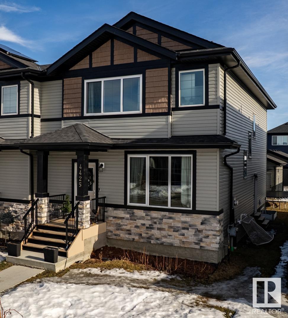 Pride of ownership shows everywhere in this 1718 sq ft, 4-bedroom, 2 storey home with 3.5 bathrooms, mostly-developed basement & a double detached garage. Virtually a detached home (only minimally joined to neighbour), the main level features vinyl plank flooring throughout, a modern, & spacious, open-concept plan with a living room that’s accented by a recessed ceiling, picture window & electric fireplace. There’s also ample dining space, a powder room & a gorgeous island-kitchen with two-tone cabinets, contemporary light fixtures, quartz countertops & walk-in pantry. Upper level has bonus room, family bathroom & 3 spacious bedrooms including a primary bedroom with a 4-piece ensuite & two walk-in closets. The substantially-developed basement (with a separate side-entrance) has a 4th bedroom, 4-piece bathroom and potential for a suite (roughed in plumbing and wiring). Alternatively, if a suite was not desired, the open space could be completed to be used as a recreation room.