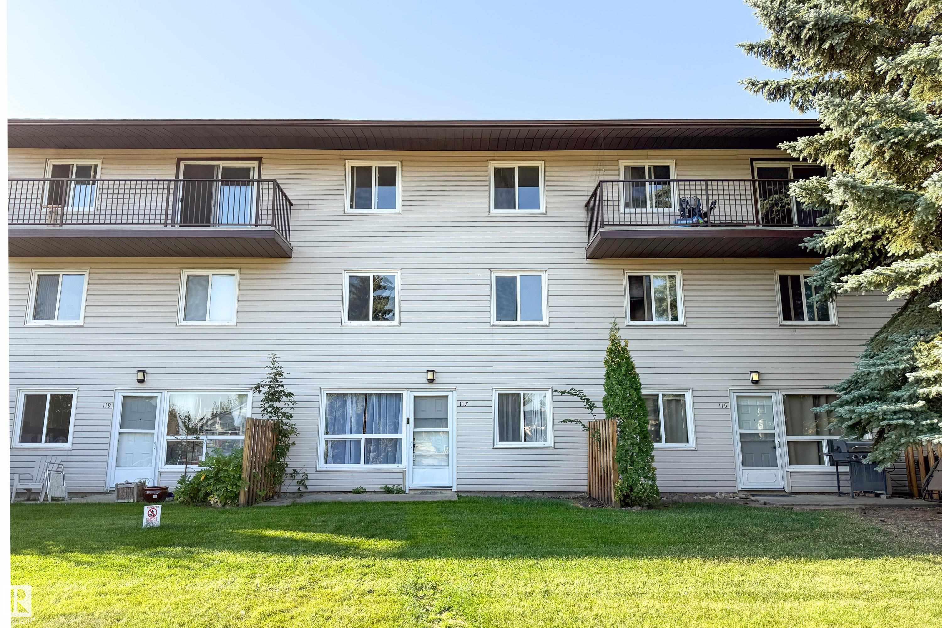 Welcome to Hillview! Nestled in the heart of Millwoods, this multi-level condo offers comfort, convenience and a true sense of home. The unit comes with easy exterior access, so there is no need to go through the main building. Inside, the bright and spacious main floor features a huge living room with large windows, a separate dining area and an upgraded kitchen designed for both function and style. A half bath completes the main floor. Upstairs you will find two oversized bedrooms with large closets, a full bathroom and a large den or storage room, plus additional storage throughout the unit. Enjoy one assigned parking stall along with plenty of street parking right outside your door. Ideally located within walking distance to schools, parks and local shops, and just minutes from Grey Nuns Hospital, Millwoods Town Centre, Whitemud Drive and 50 Street, you will have every amenity at your fingertips. With its welcoming layout, thoughtful upgrades and excellent location, this condo has it all!