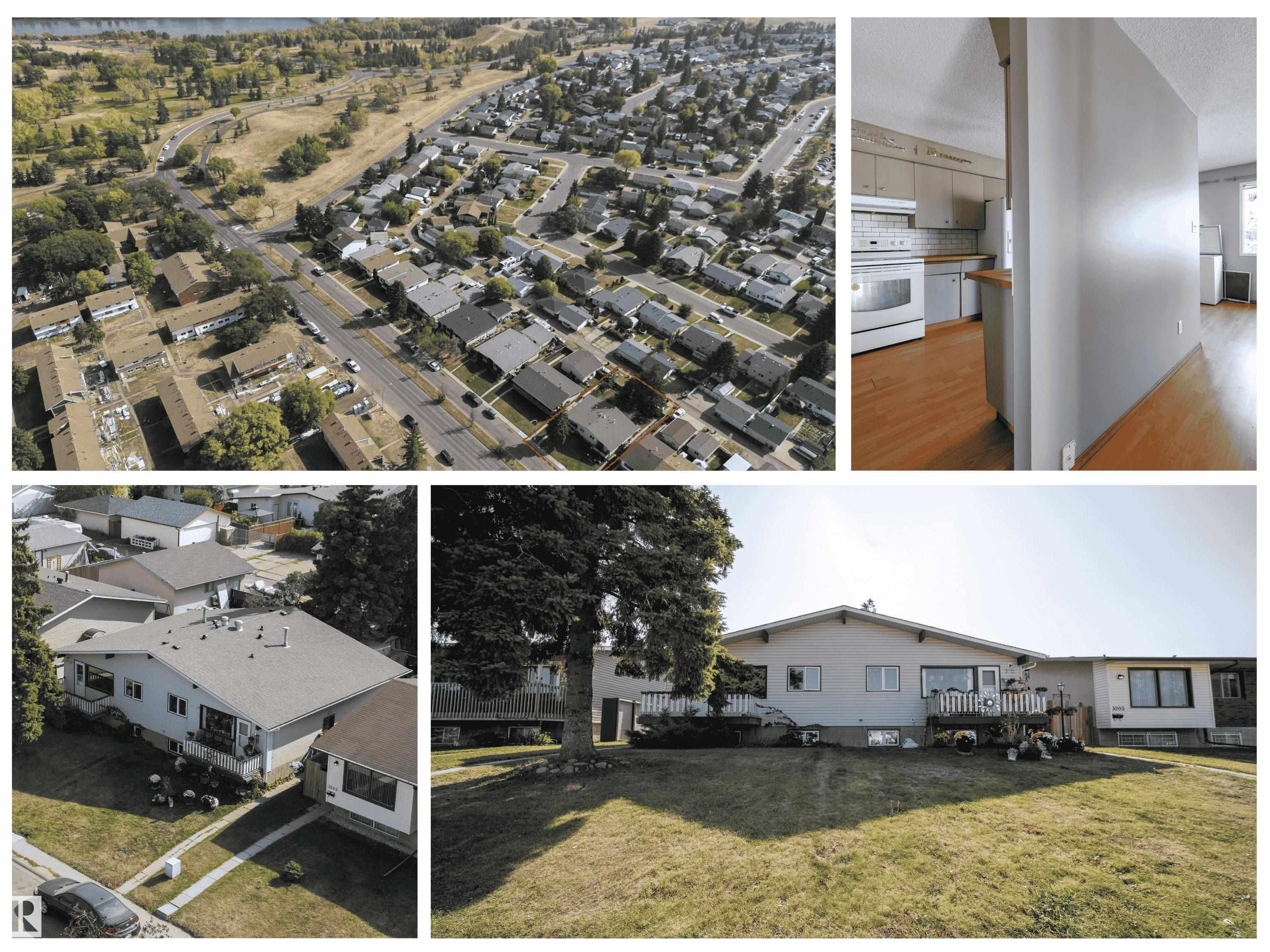 Full side-by-side duplex with endless potential in a prime location minutes from schools, shopping, Yellowhead, and Henday. Zoned multi residential on a 59 x 119.9ft lot, this property is perfect to renovate, live in one side and rent the other, rebuild, or develop into a 4 plex. Each side offers over 860 sq ft with 2+1 bedrooms, 2 bathrooms, a galley kitchen with dining area, a large living room, and a fully finished basement with a spacious family room. Both sides feature large, fully fenced yards with rear parking access and extra street parking for guests. Current rents make this a strong income producer from day one. Major updates include a brand new roof and sewer line. Yes, it needs work, but with this zoning, location, and price at just $225,000 per side, opportunities like this are rare, and the potential return makes it a smart move for any serious investor.