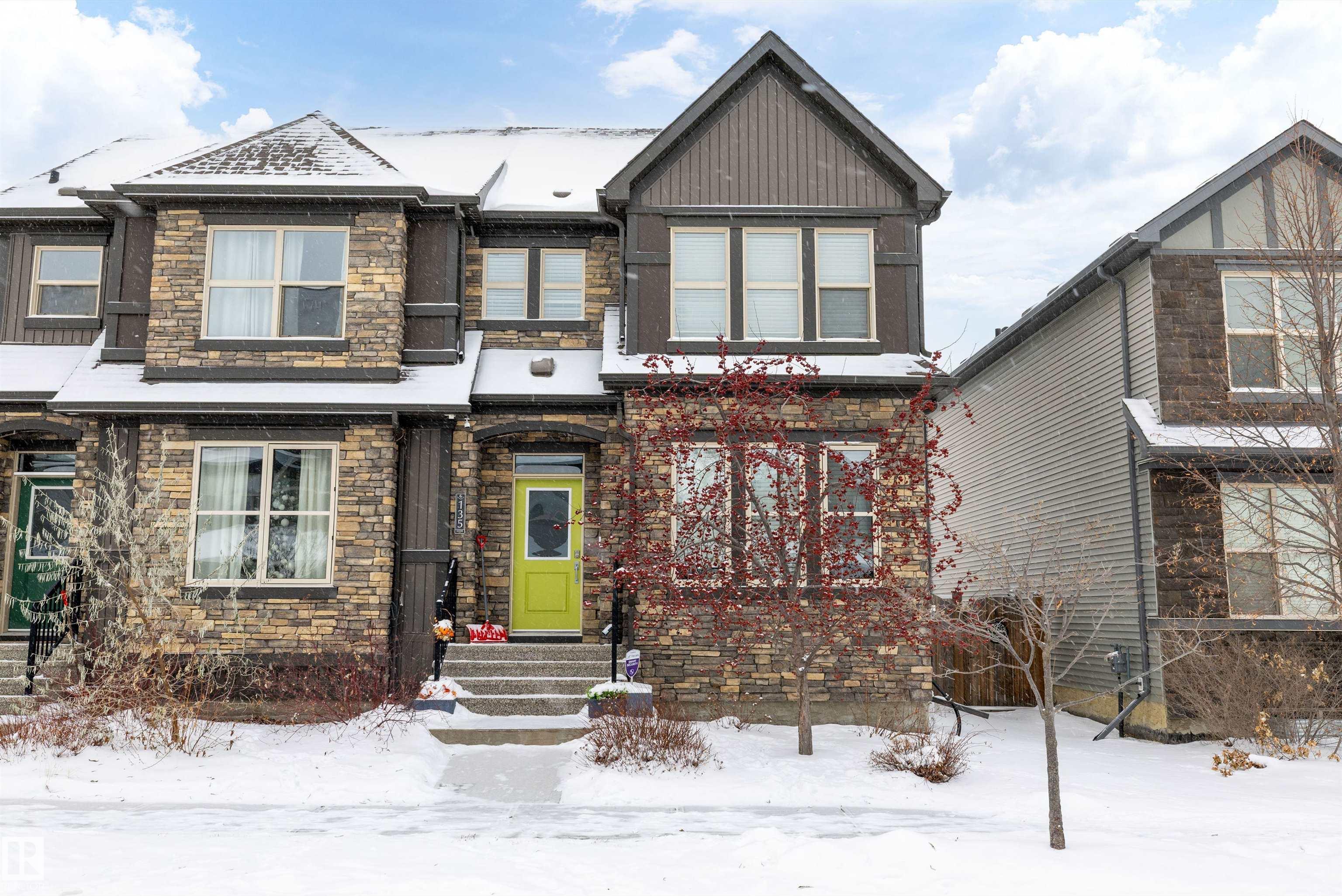 This half duplex original owner home has been lovingly maintained and is PET and SMOKE free and in SUPERB condition. Open concept main floor has 9' ceilings and 2 toned kitchen with quartz countertops plus room for a full sized dining table! Upstairs has 3 bedrooms, 2 full baths & upstairs laundry. The basement is finished with large rec room with california knockdown ceiling and a half bath that has rough-ins for a shower. Full egress sized window means you could also add a 4th bedroom. The west facing backyard has an extended deck with ample room for a table & lounge set and comes with deck lighting. The double detached garage is oversized to fit the length of a truck (19.5'x25'). Nestled in a crescent this home is just a couple minutes walk to Prescott School & Jubilee park and has excellent access for commuters with quick access to both HWY 16 & 16A.