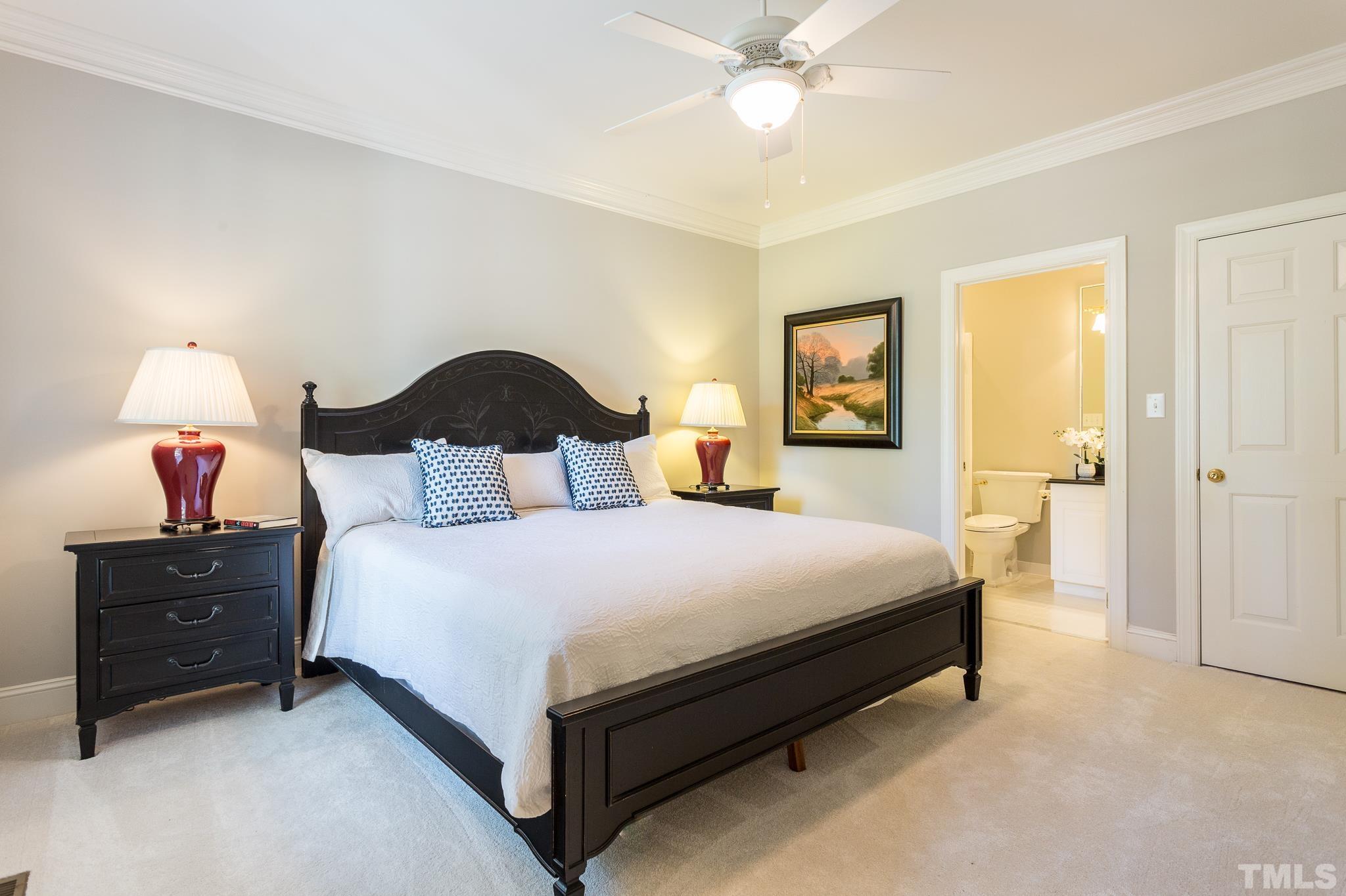 The 1st floor bedroom offers 2 closets and a full bath with walk-in shower.