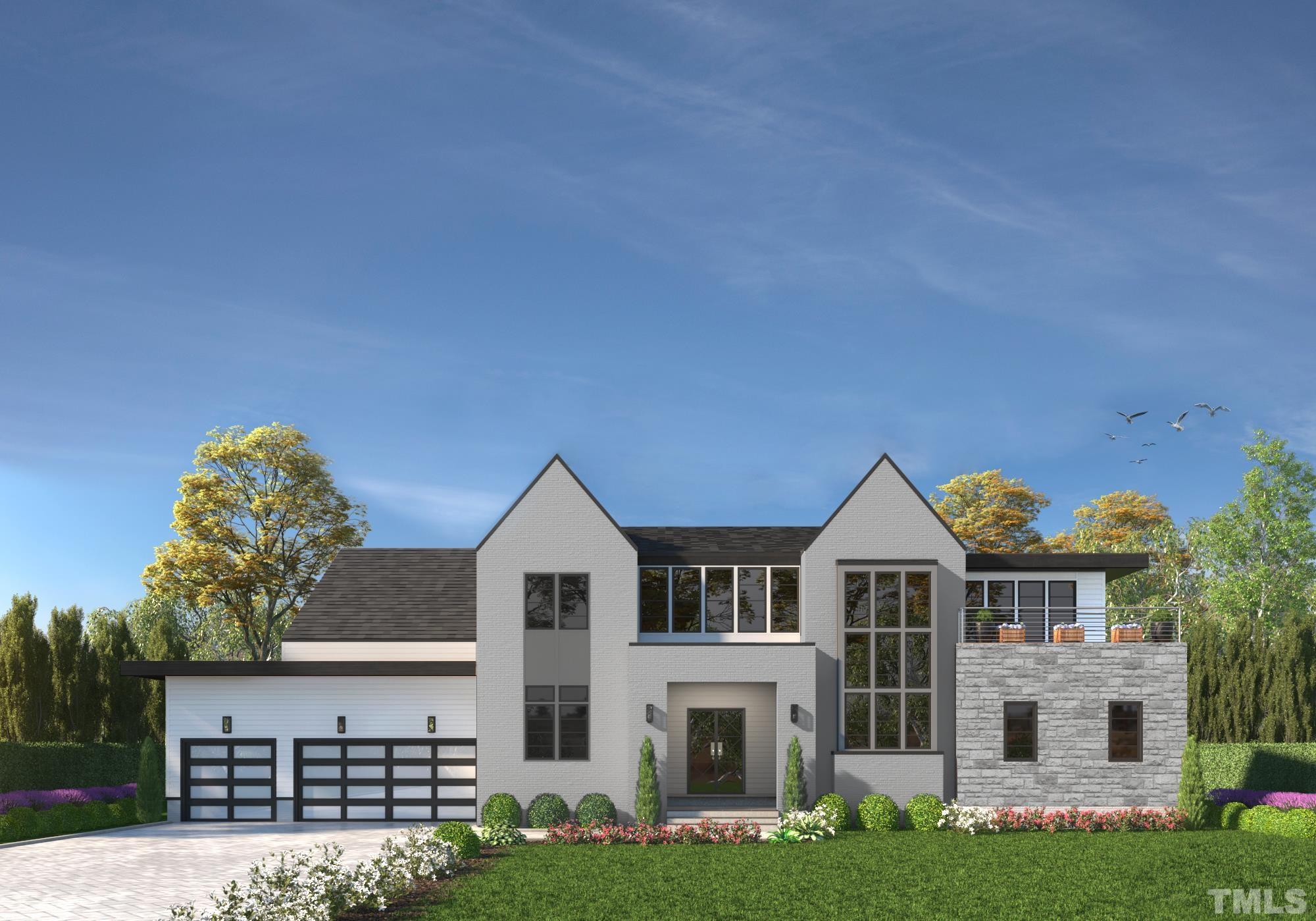 Exciting New Contemporary Design with Lots of Windows & Stone Accents