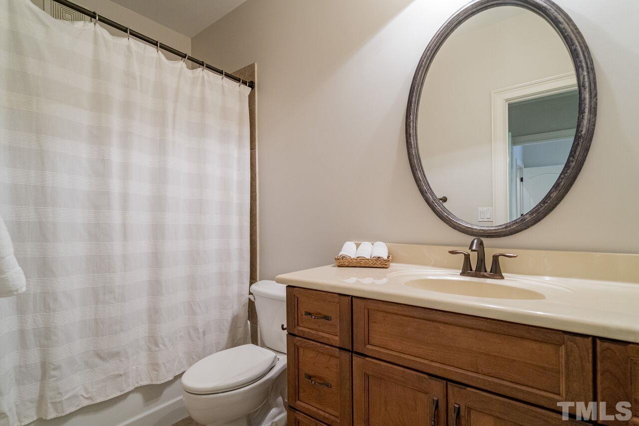 A full-bath with a tub/shower combination is located on the lower level in addition to a half-bath.