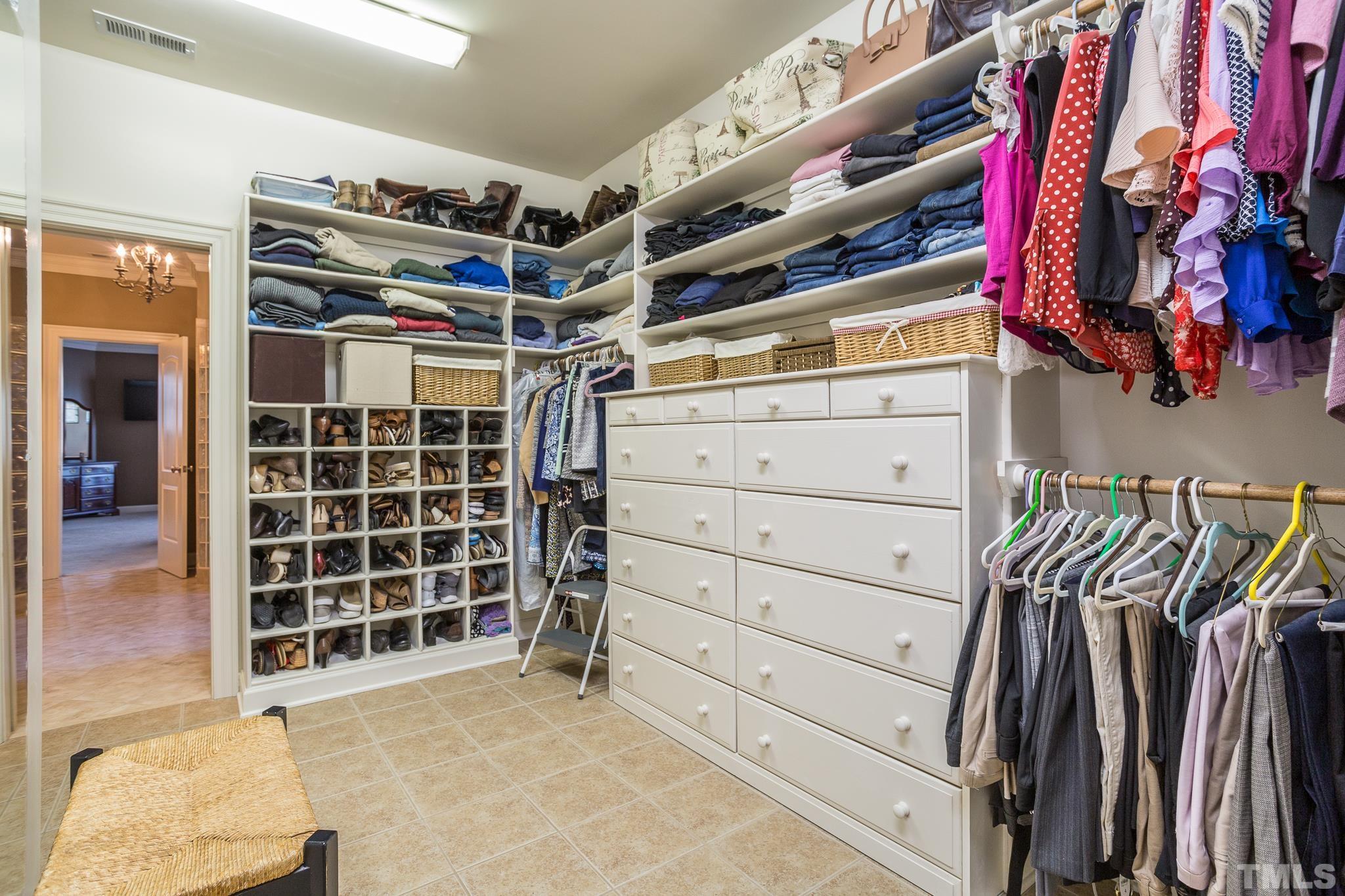 Built In Drawers and Shelving in Master Closet