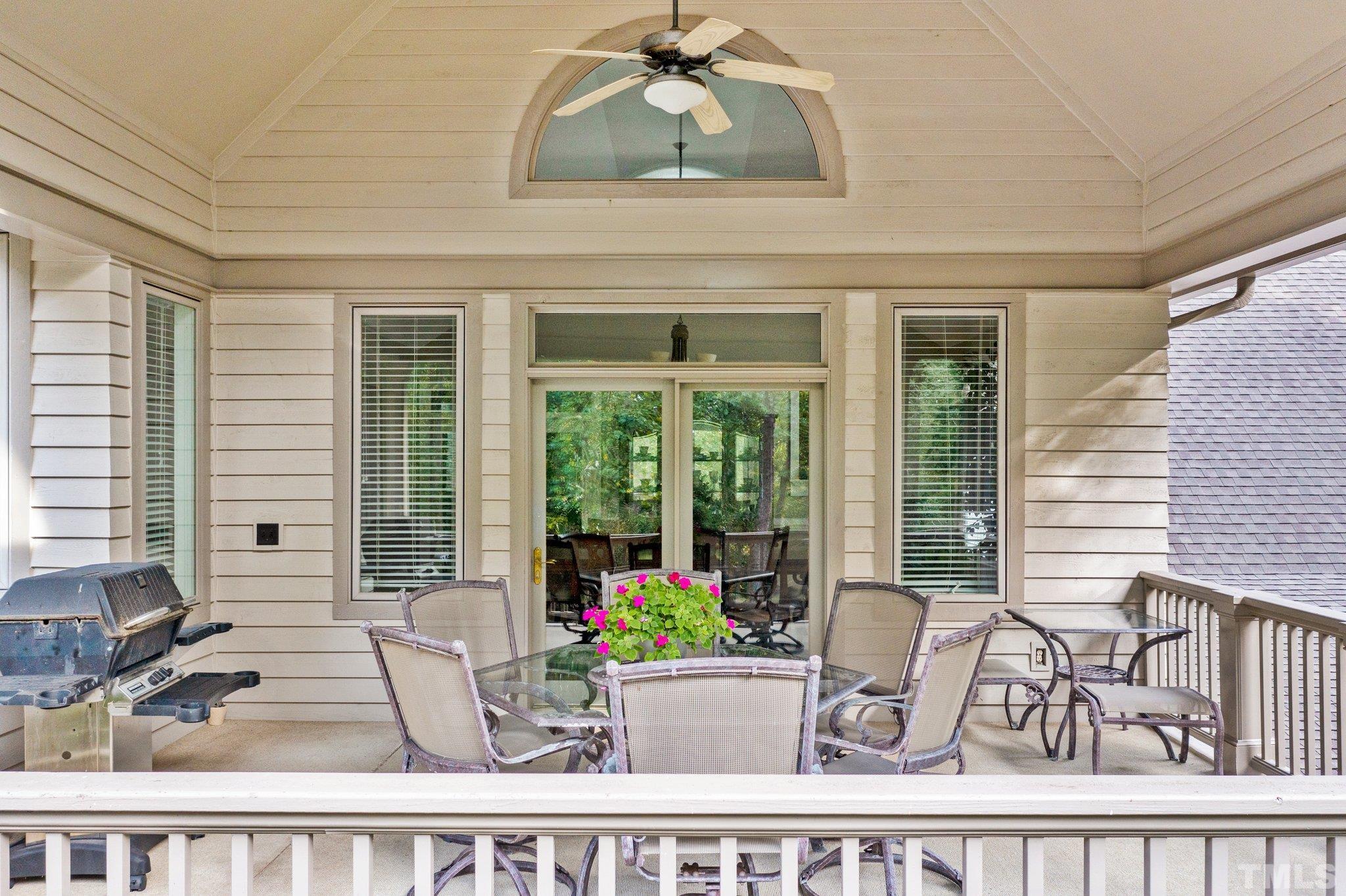 Step out of your dining room onto the porch with the sounds of nature and the peace that comes with privacy.