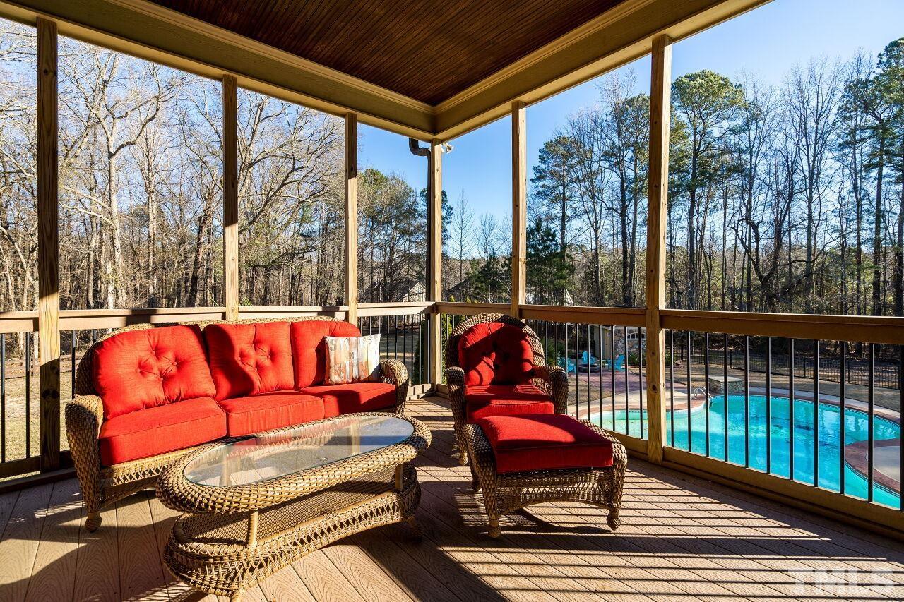 Yet another place to entertain or just relax.  The screen porch has a bird's eye view of the back yard and pool.