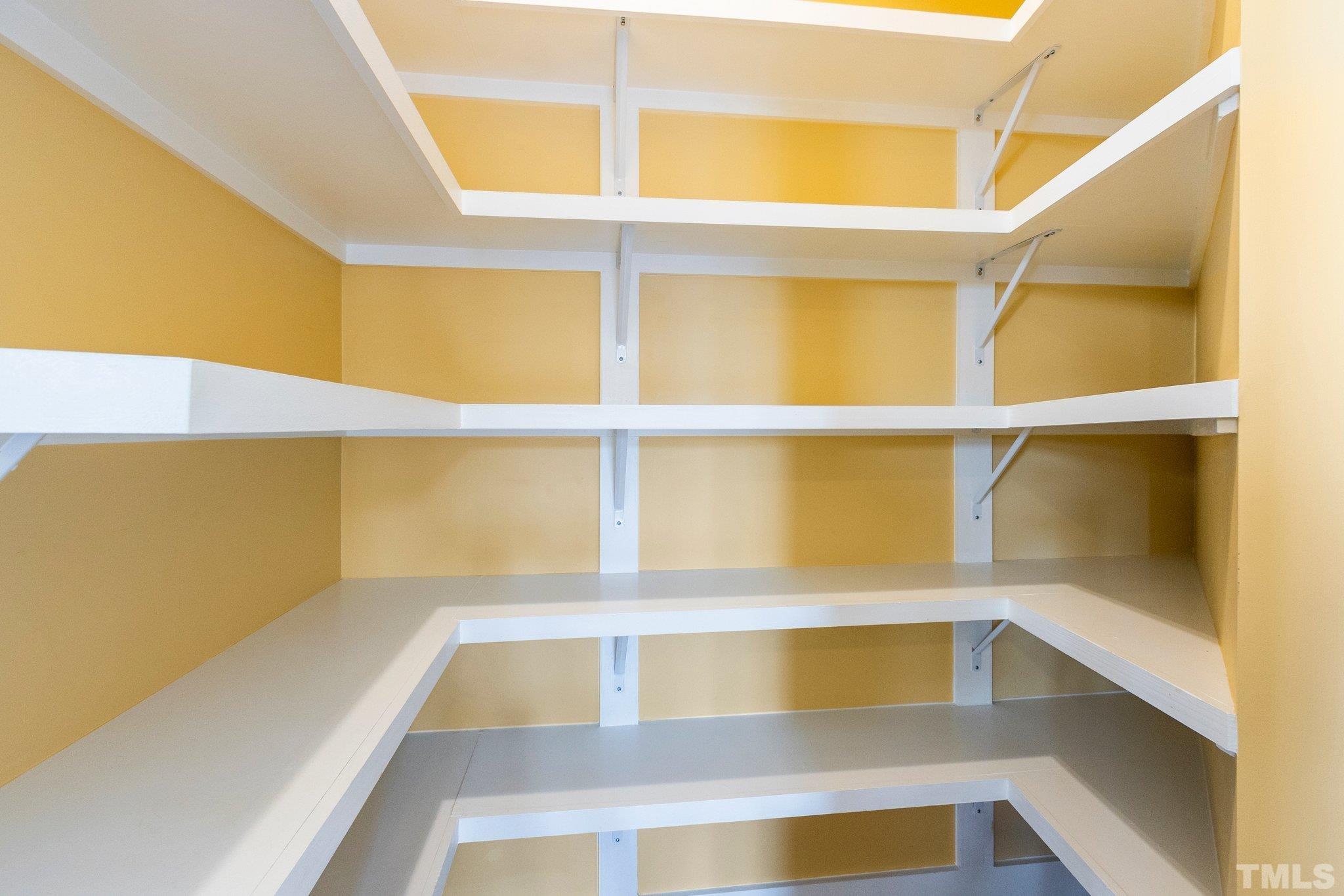 Large pantry in kitchen w built-in shelving