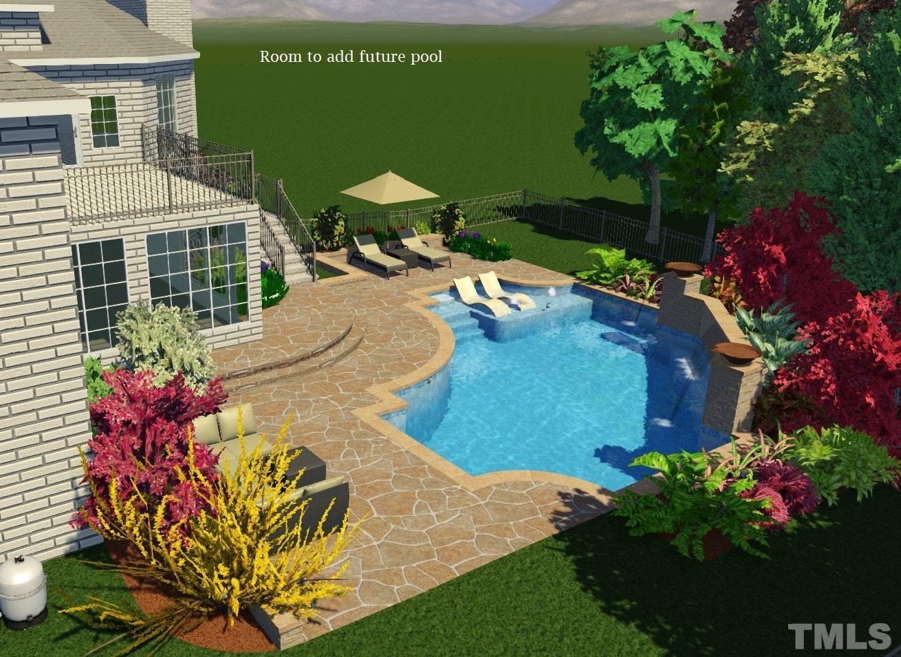 Room for a pool. Future Pool rendering