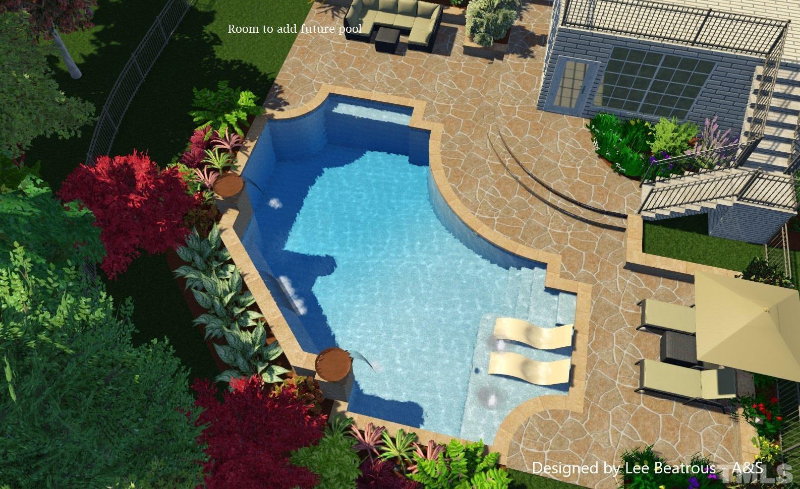Room for a pool. Future Pool rendering