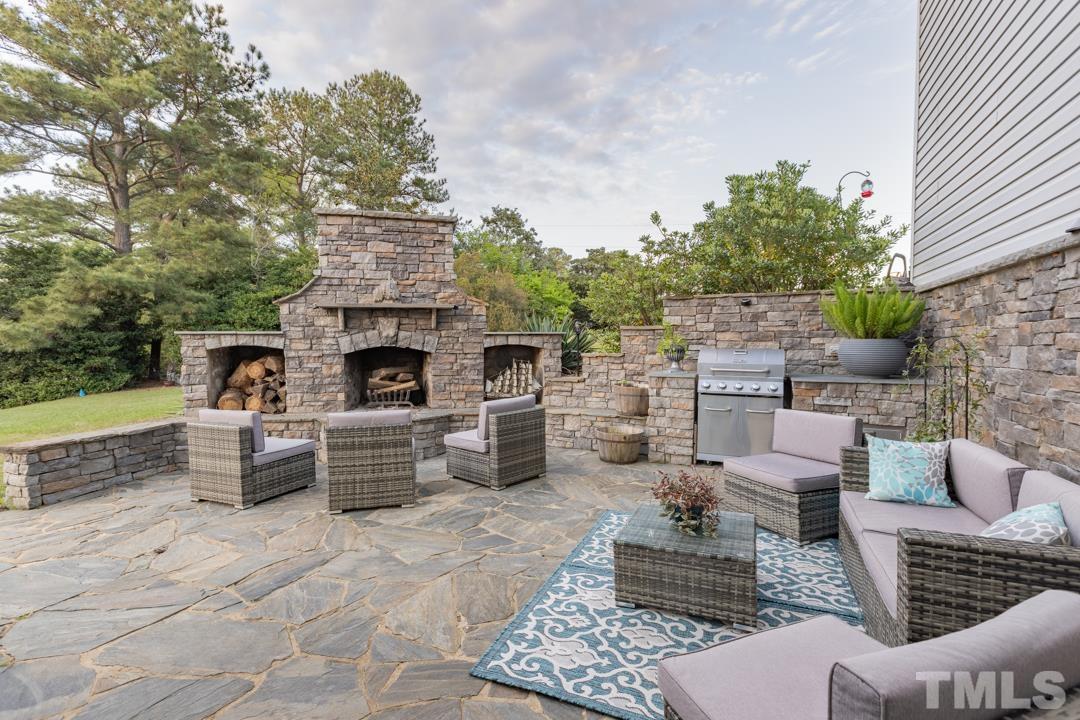 Stone Patio with Fireplace
