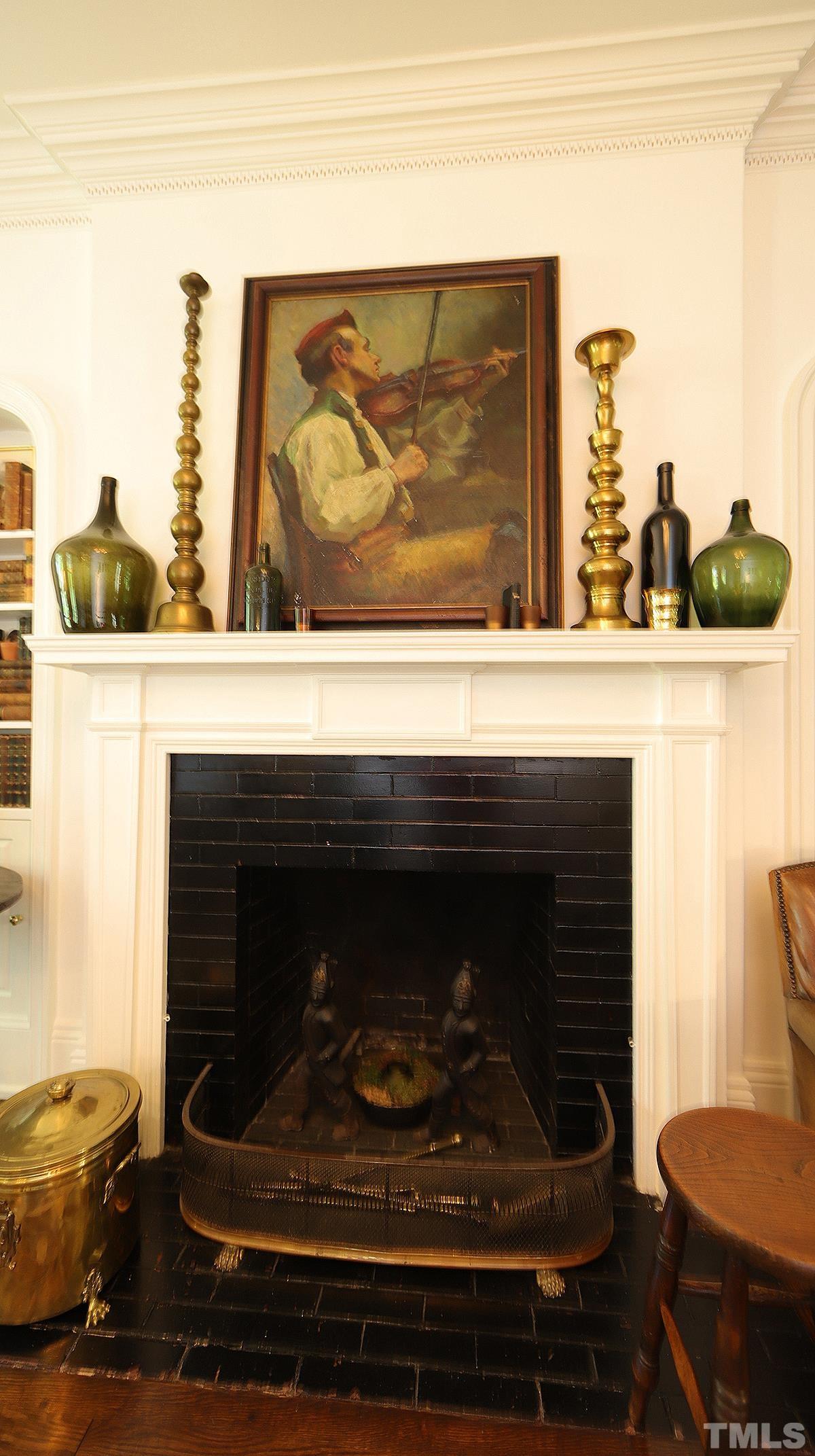 Masonry fireplace in family room