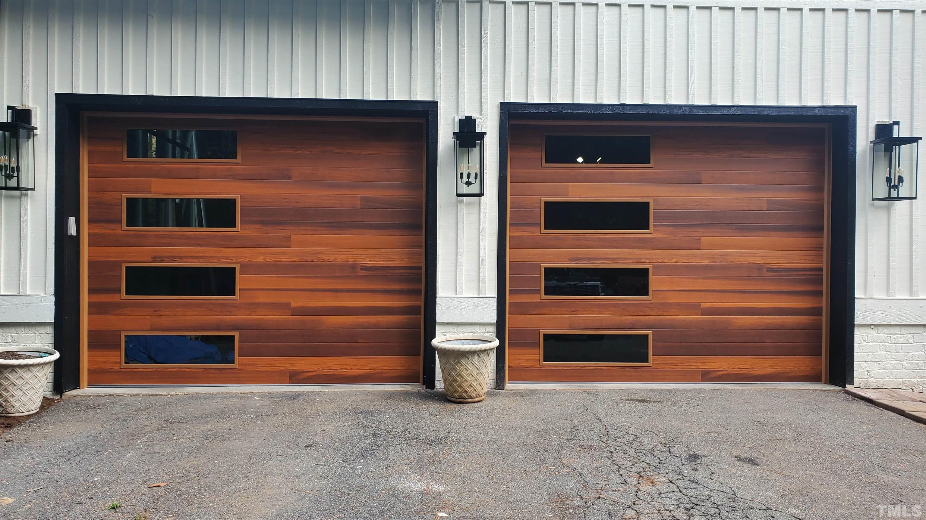 These garage doors are on back order. This is a picture showing what they will look like.