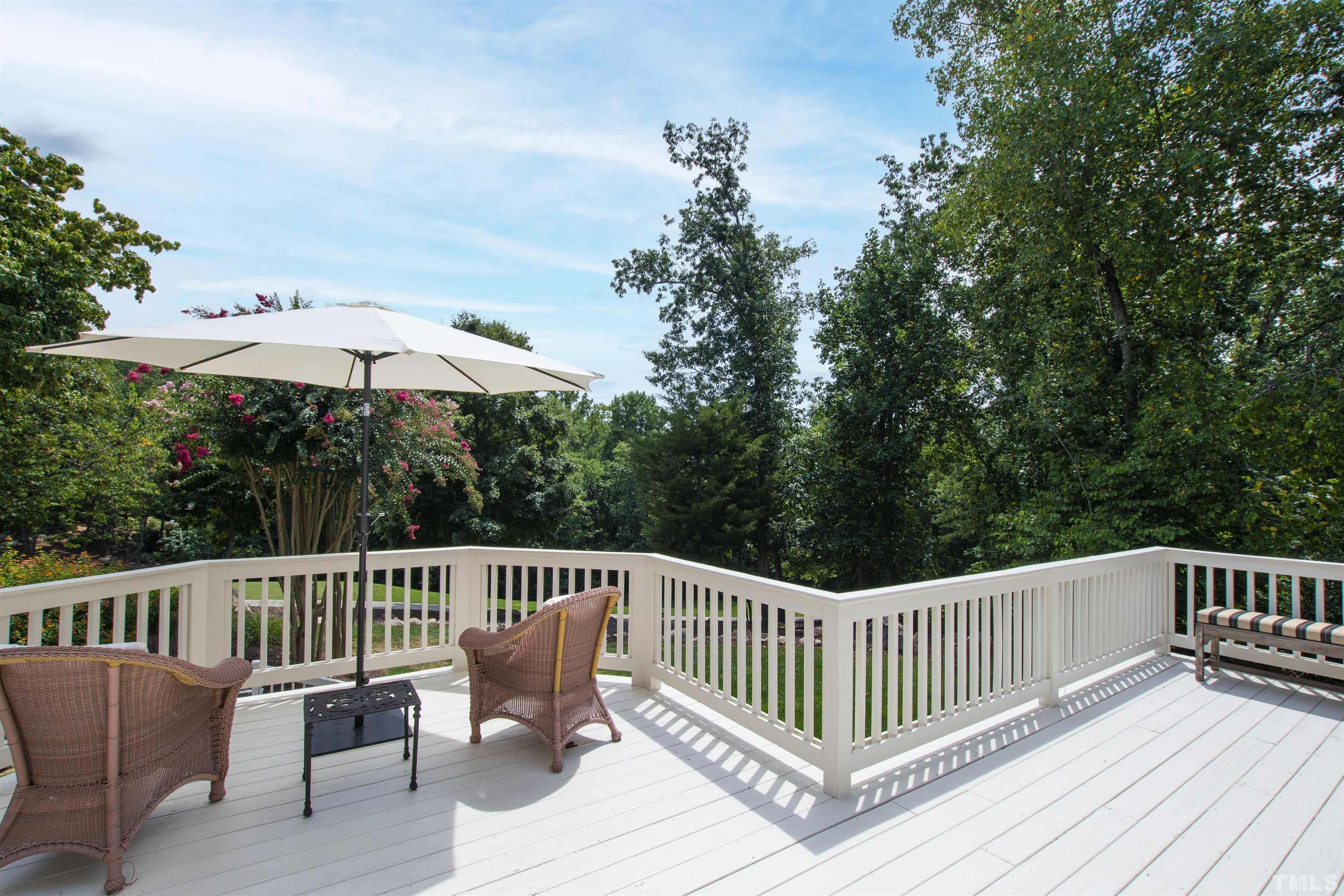 Expansive deck provides great views of the golf course.